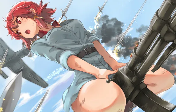 Girl, gun, flying, planes, anime, swords, The last witch, Izetta