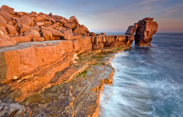 Картинка beach, sea, rocks, cliff