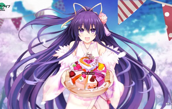 Девушка, Торт, День рождения, Date A Live