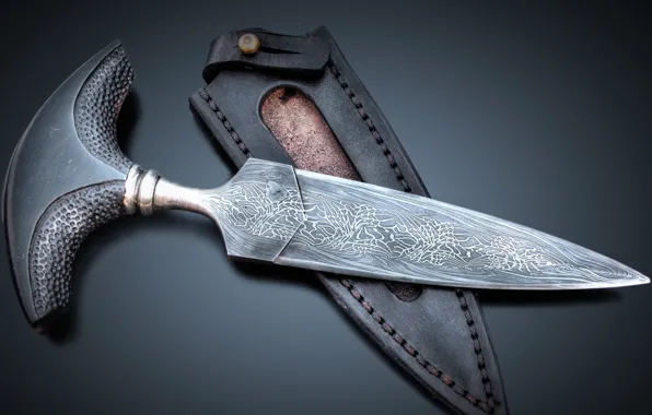 Leather, knife, sheath, grooves, by theforgeoftalents, push dagger, pushdagger