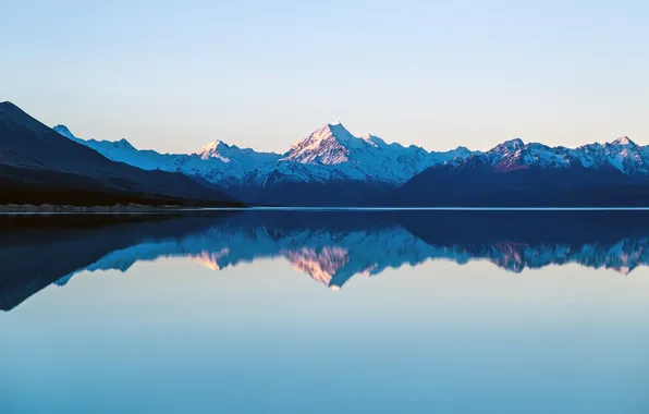 Природа, озеро, отражение, Горы
