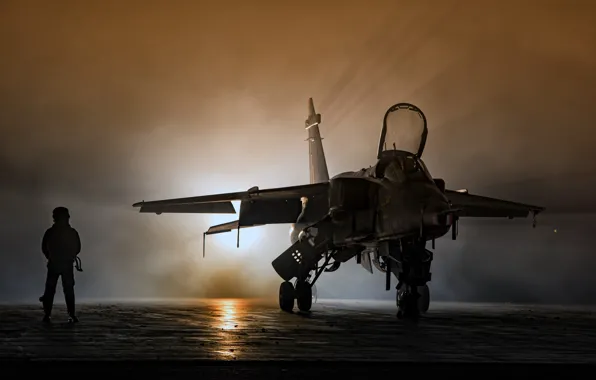 Картинка свет, Jaguar, пилот, аэродром, истребитель-бомбардировщик, SEPECAT