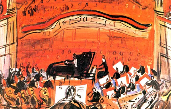 Картинка New York, 1946, Raoul Dufy Le, Collection Peter A. RБbel, The Red Concert, Concert Rouge