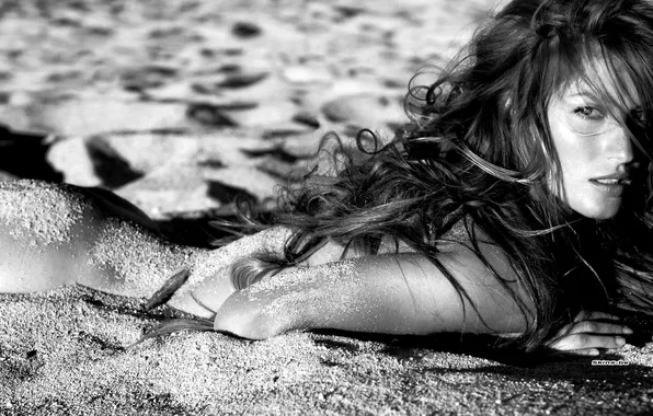 Картинка песок, пляж, Девушка