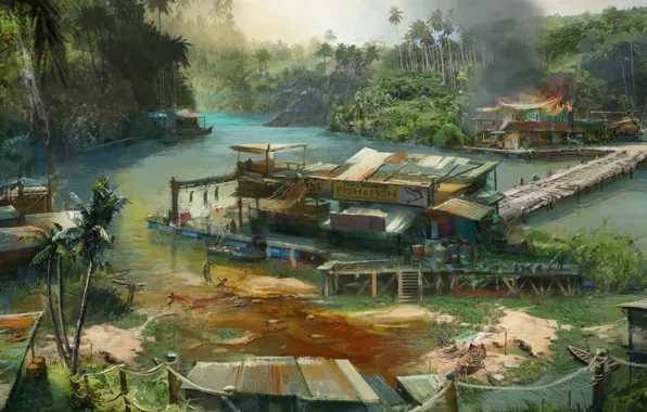Остров, арт, Far cry 3, фар край