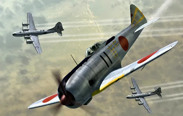 B-29 Superfortress, WWII, Nakajima Ki-44, Ki-44-II, USAAF, JAAF, Ki-44 Shoki