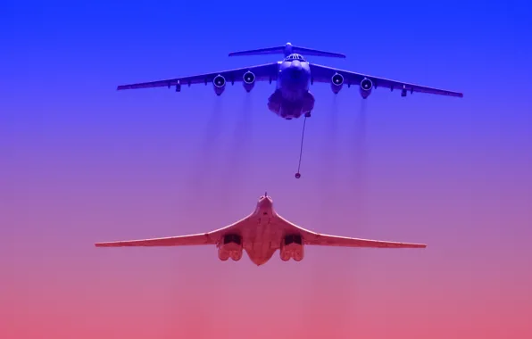 Картинка небо, красный, голубой, самолёт