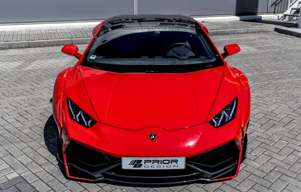 Lamborghini, вид спереди, 2018, Widebody, Prior-Design, Huracan, PDLP610WB, Aerodynamik-Kit