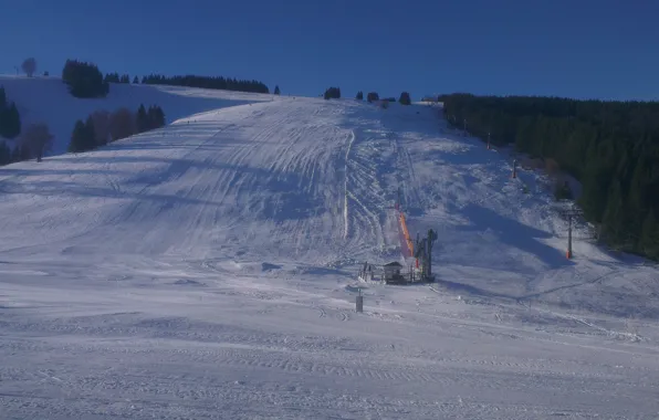 Sky, nature, blue, snow, sun, hill, blue sky, ski