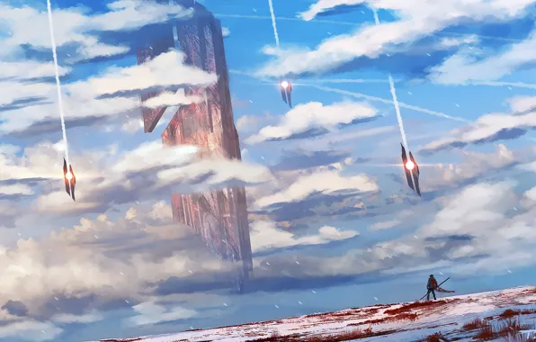 Небо, облака, падение, Stratosphere