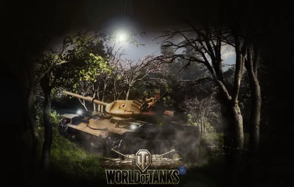 Деревья, дым, взрывы, техника, Танки, WORLD OF TANKS