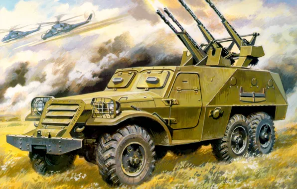 Картинка war, art, armored vehicule, BTR-152