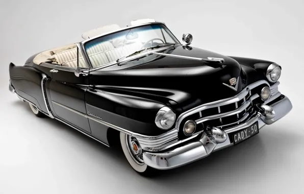 Картинка фон, чёрный, Cadillac, кабриолет, классика, 1950, Convertible, Кадилак