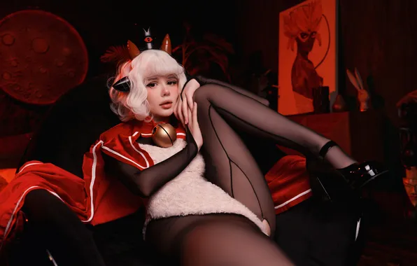 Картинка model, women, cosplay, video games, Lesya Kus, Cult of the Lamb