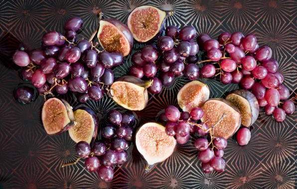 Картинка ягоды, виноград, фрукты, инжир