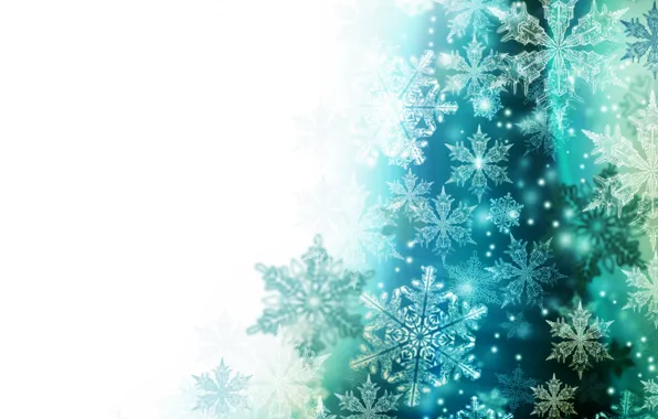 Картинка зима, снежинки, фон