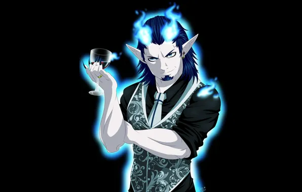 Бокал, демон, мужчина, Синий Экзорцист, Ao No Exorcist, by crescenti c