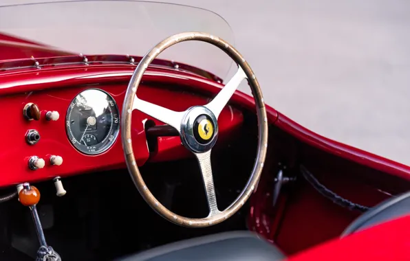 Картинка Ferrari, 212, 1951, steering wheel, Ferrari 212 Export Barchetta