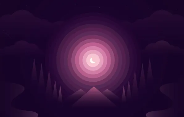 Картинка Purple, Forest, Gradient