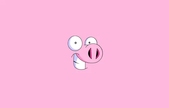 Картинка улыбка, животное, минимализм, свинья, funny, pig
