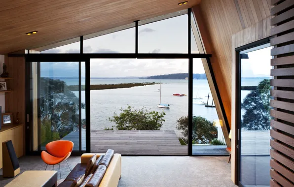 Ретро, вилла, интерьер, телевизор, гостиная, mid-century modern, Winsomere Crescent