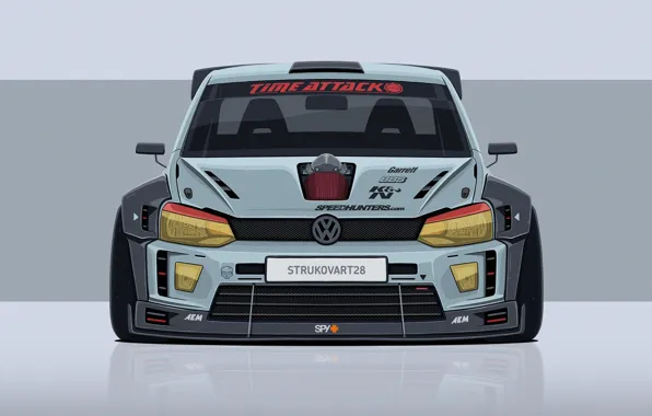 Авто, Volkswagen, Машина, Тюнинг, Car, Minimalism, Volkswagen Polo, VW Polo