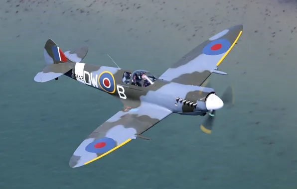 Картинка истребитель, британский, Spitfire, одномоторный, Supermarine