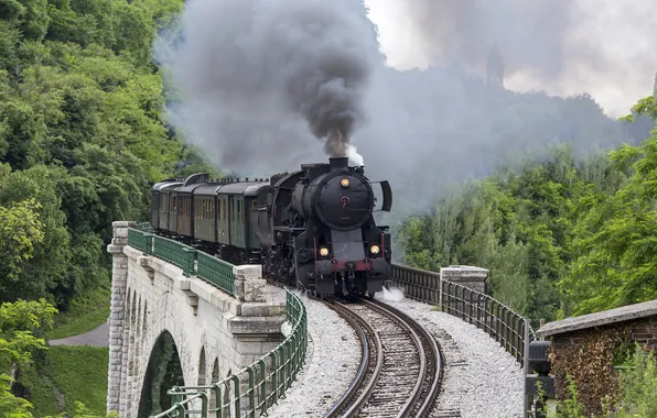 Old, locomotive, nostalgia, non-urban scene, mode of transport