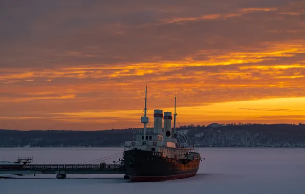 Море, цвета, закат, лодка