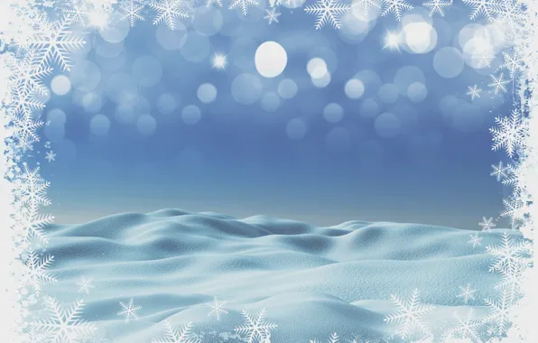 Картинка зима, снег, снежинки, фон, Christmas, winter, background, snow