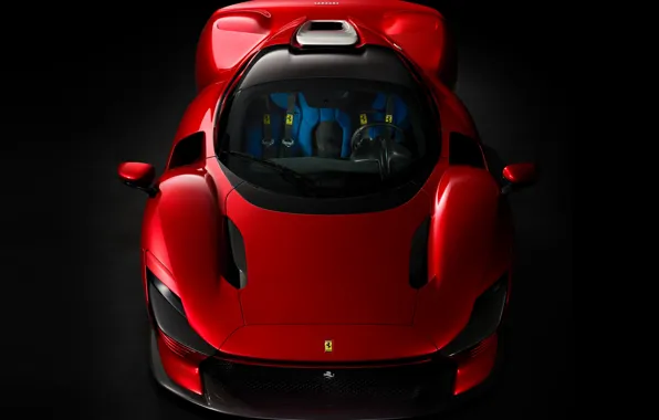 Ferrari, red, supercar, Daytona, front view, Ferrari Daytona SP3