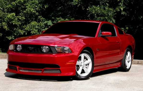 Mustang, red, ford