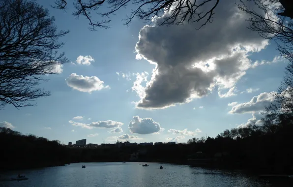 Картинка небо, озеро, Природа, вечер, sky, nature, lake, evening