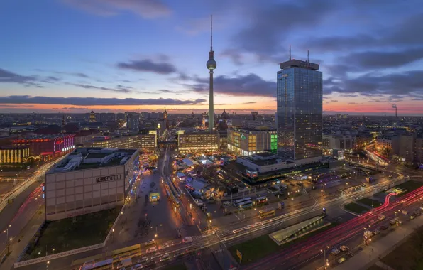 Город, Германия, панорама, Берлин, Berlin