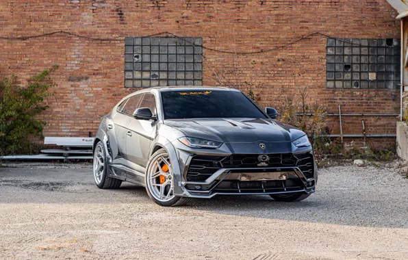 Картинка Lamborghini, Wall, SUV, Urus, Silver, VAG