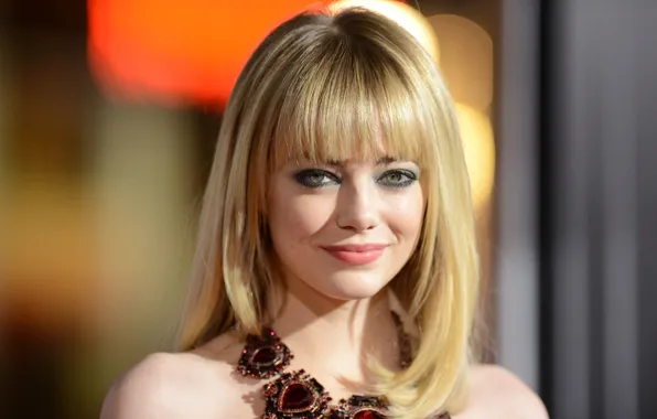Взгляд, ожерелье, актриса, Emma Stone, Эмма Стоун