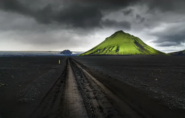 Картинка Green, Black, Iceland, Volcano, Icelandic Highlands, Fjallabak