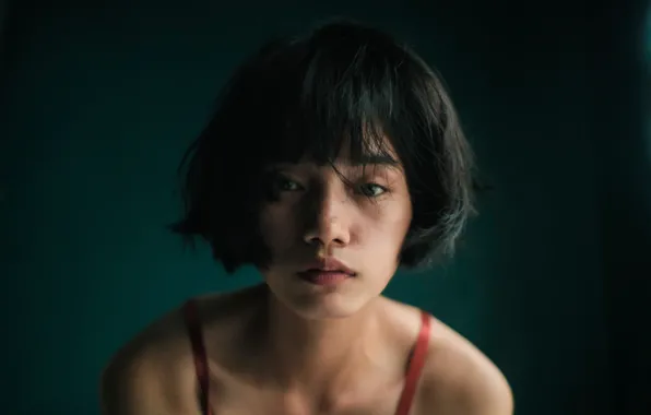 Взгляд, крупный план, красота, азиатка, Asian, close-up, beauty, очарование