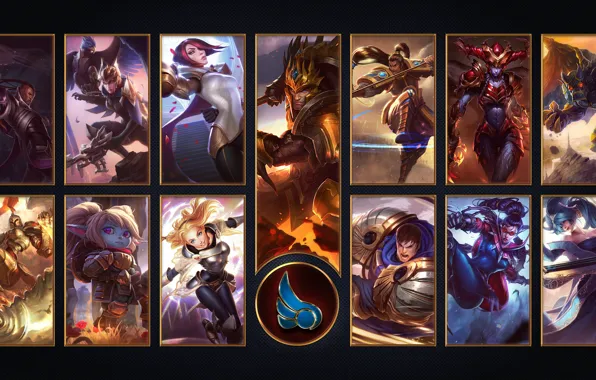 Wallpaper, logo, game, armor, League of Legends, warrior, LOL, MOBA