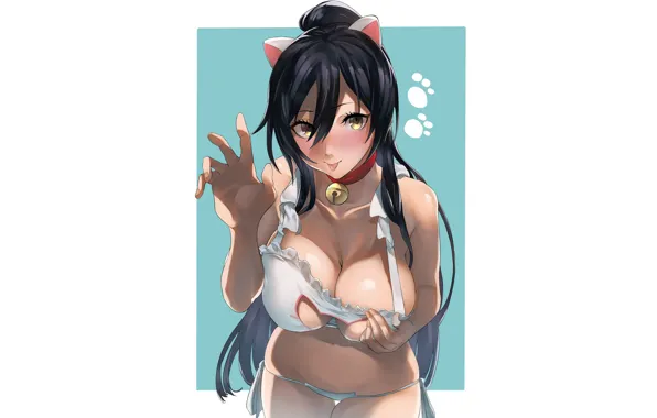 Girl, sexy, lingerie, bra, cleavage, panties, long hair, boobs