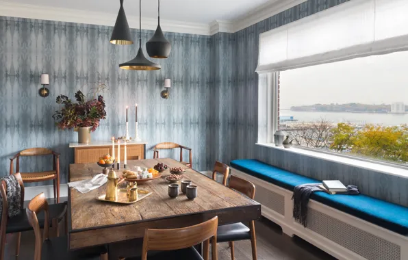 Дизайн, стиль, комната, интерьер, Нью Йорк, столовая, Brooklyn Heights Apartment, by Ben Herzog