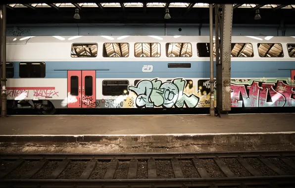 Картинка граффити, вагон, электричка