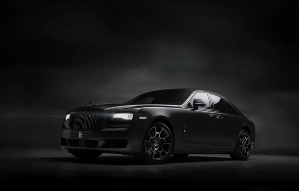 Картинка фон, Rolls-Royce, Ghost, тёмный, Black Badge, 2019