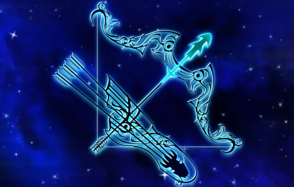 Космос, арбалет, стрелец, знак зодиака