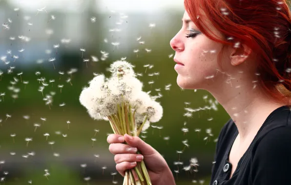 Картинка red, woman, beautiful, eyes closed, seeds