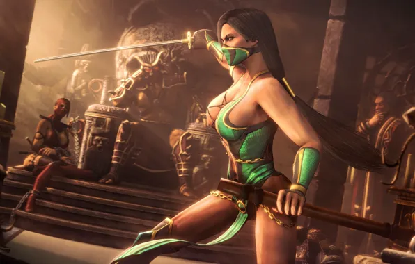 Sword, Mortal Kombat 9, Shang Tsung, Jade, Scarlet, Shao Kahn, sparring