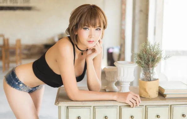 Картинка взгляд, поза, модель, Natchanan