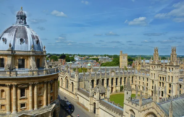 Картинка Англия, Панорама, Архитектура, England, United Kingdom, Panorama, Оксфорд, Architecture