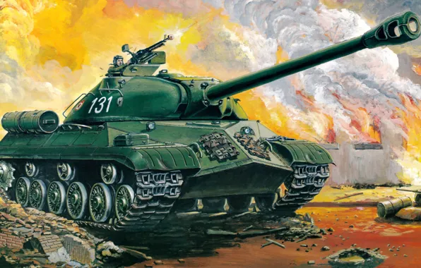 Картинка арт, танк, Египет, СССР, сражение, ночной, пулеметы, вооружение