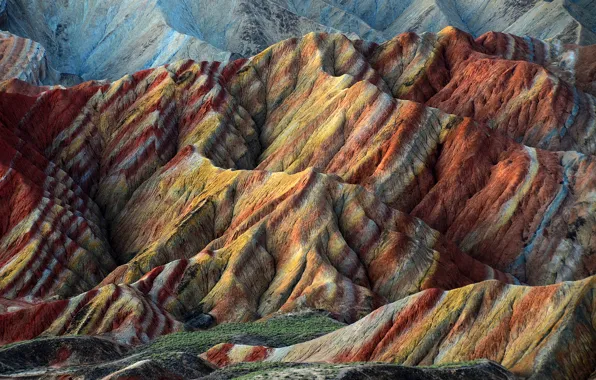 Картинка природа, холмы, Китай, осадки, Danxia landform